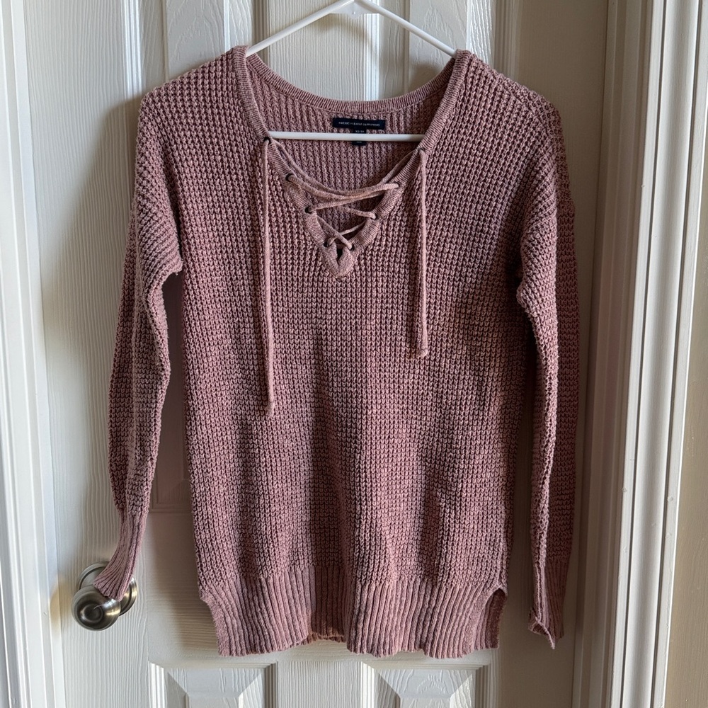 AEO Dusty Pink Knit Sweater